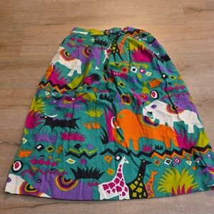 80's Vintage Sophsticates Colorful Animal Print Skirt xs 24 in waist